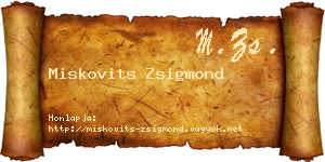Miskovits Zsigmond névjegykártya